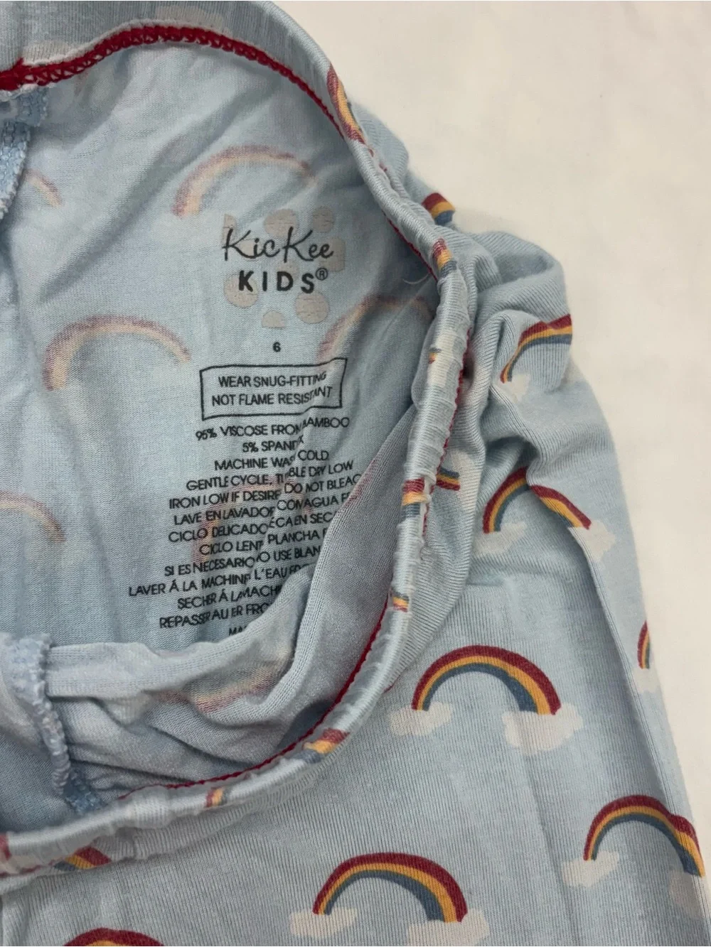 Kickee Pants‎ Light Blue Rainbow Pajama Set Bamboo Gender Neutral Size 6